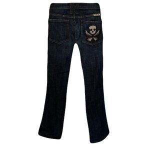 vintage Frankie B. low-rise jeans, w/ embroidered skull on back pocket sz.2 MINT